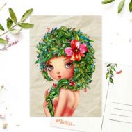 Postkaart 'Femmes floral' flirt