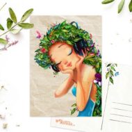 Postkaart 'Femmes floral' muziek