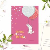 Postkaart 'Karakteristieke konijntjes' ballonnen