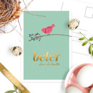 Postkaart foliedruk goud