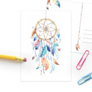 Postkaart 'Vang mijn dromen' blauw