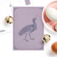 Postkaart 'Vreemde vogels' paars