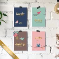 Postkaart set foliedruk goud