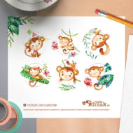 Vel met 6 stickers 'Apenstreken'