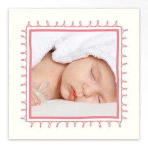 Gevouwen geboortekaartjes 'Simpel en lief'