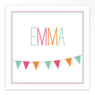 Gevouwen geboortekaartjes 'Slingers'