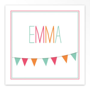 Gevouwen geboortekaartjes 'Slingers'