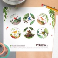 Vel met 6 stickers 'Fluitend de dag door'