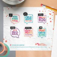 Vel met 6 stickers 'Babbelbubbels'