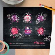 Vel met 6 stickers 'Kleurrijke Kerst'