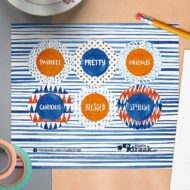 Vel met 6 stickers 'Stippen en strepen'