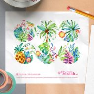 Vel met 6 stickers 'Tropisch kleurenfeest'