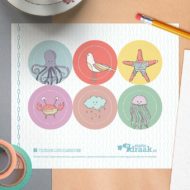 Vel met 6 stickers 'Wonderlijke wezentjes'