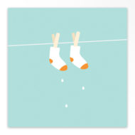 Gevouwen geboortekaartjes 'Waslijn'