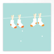 Geboortekaartjes tweeling 'Waslijn'