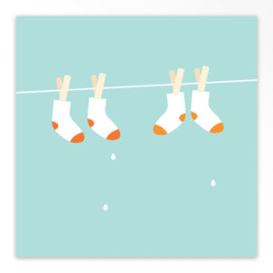 Geboortekaartjes tweeling 'Waslijn'