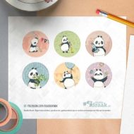 Vel met 6 stickers 'Panda party'