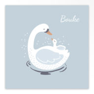 Gevouwen geboortekaartjes 'Sierlijke zwanen'