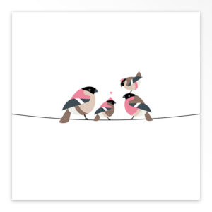 Gevouwen geboortekaartjes 'Familie Vogel'