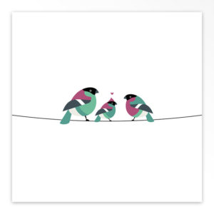 Gevouwen geboortekaartjes 'Familie Vogel'