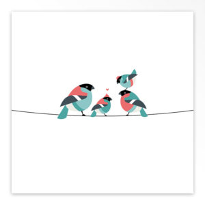 Gevouwen geboortekaartjes 'Familie Vogel'