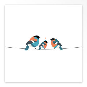 Gevouwen geboortekaartjes 'Familie Vogel'