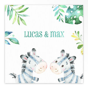 Geboortekaartjes tweeling 'Jungle bengels'