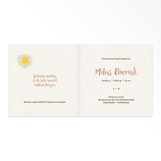 Gevouwen geboortekaartjes 'Klein wonder' - Afbeelding 4