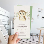 Ongevouwen geboortekaartjes 'Boerenbeestjes'