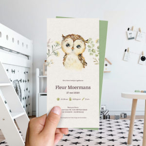 Ongevouwen geboortekaartjes 'Boerenbeestjes'