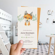 Ongevouwen geboortekaartjes 'Boerenbeestjes'