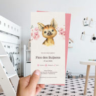 Ongevouwen geboortekaartjes 'Boerenbeestjes'