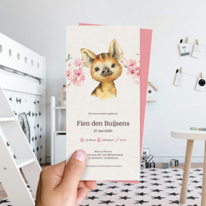 Ongevouwen geboortekaartjes 'Boerenbeestjes'