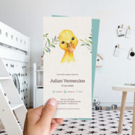 Ongevouwen geboortekaartjes 'Boerenbeestjes'