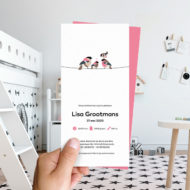 Ongevouwen geboortekaartjes 'Familie Vogel'