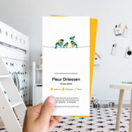 Ongevouwen geboortekaartjes 'Familie Vogel'