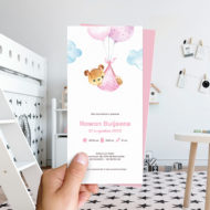 Ongevouwen geboortekaartjes 'In de wolken'