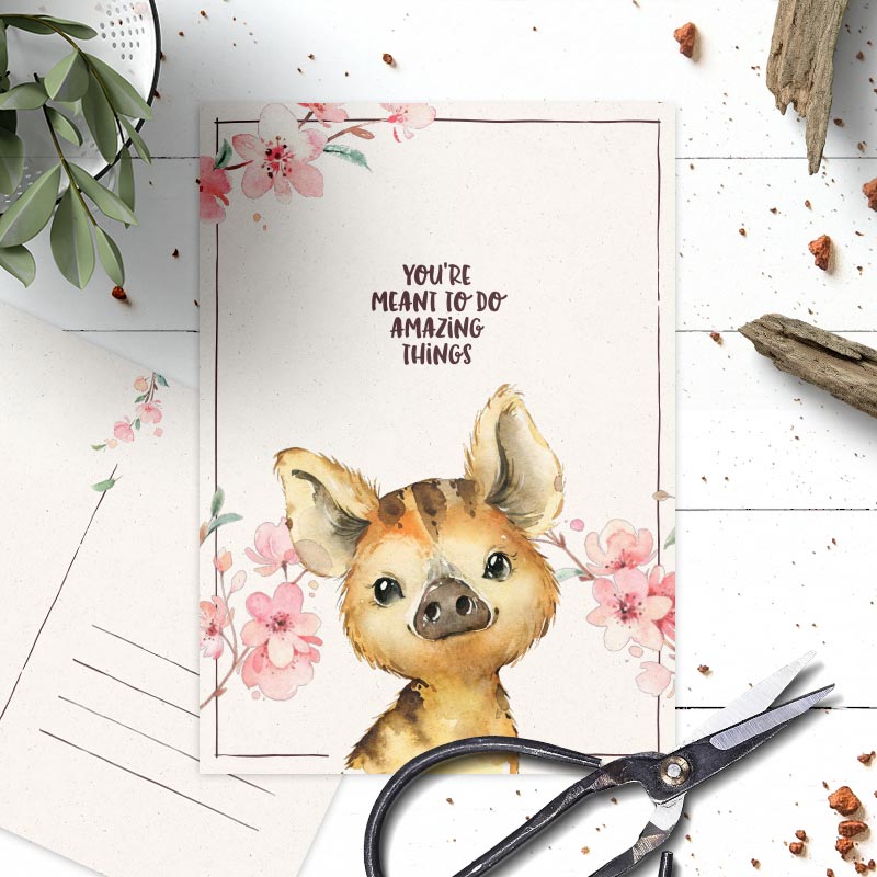 Postkaart 'Boerenbeestjes' zwijntje