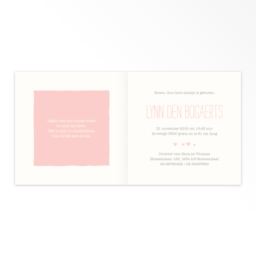 Gevouwen geboortekaartjes 'Vrolijke hummels' - Afbeelding 4