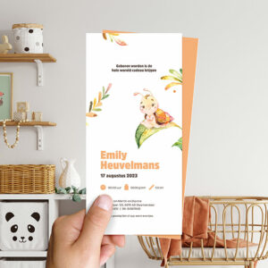 Ongevouwen geboortekaartje
