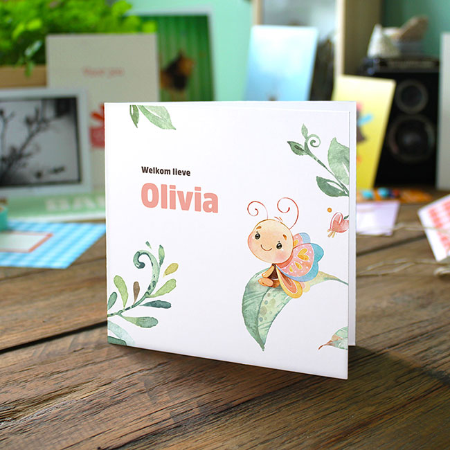 Gevouwen geboortekaartje