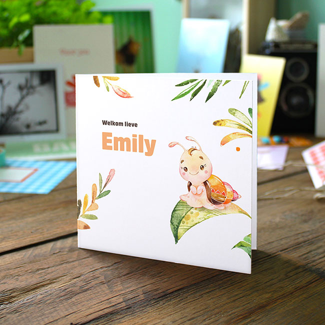 Gevouwen geboortekaartje