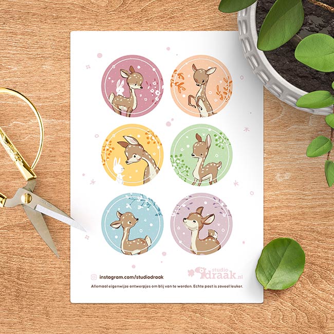 Stickervel 'Oh deer it's Christmas'