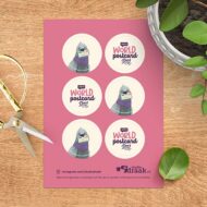 Stickervel 'World Postcard Day'