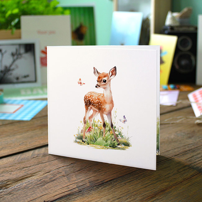 Gevouwen geboortekaartje van Studio Draak