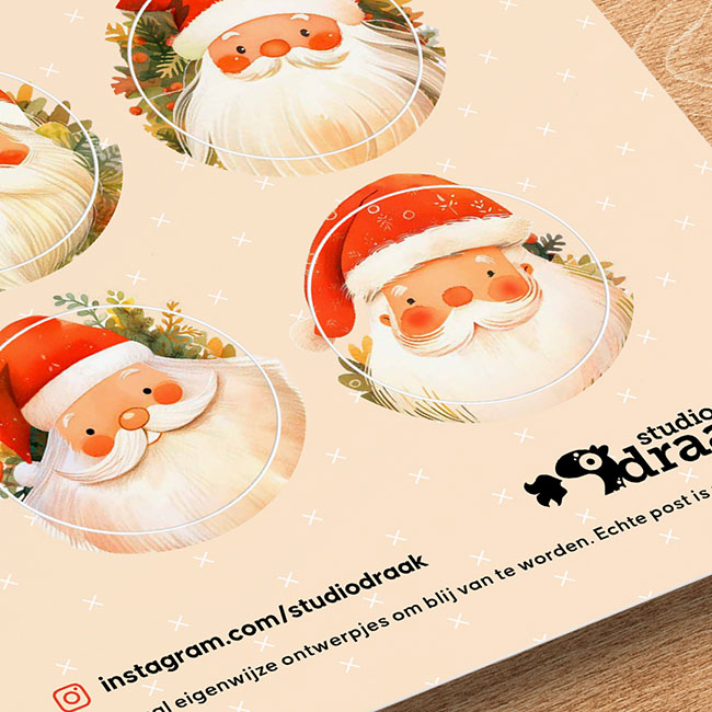 Stickervel 'Daar komt de Kerstman'