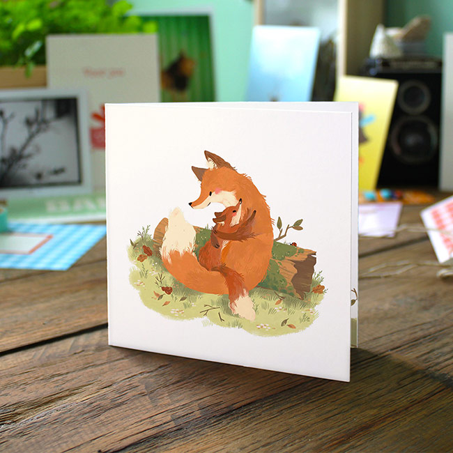 Gevouwen geboortekaartje van Studio Draak