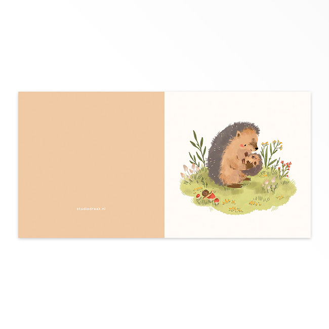 Gevouwen geboortekaartje van Studio Draak