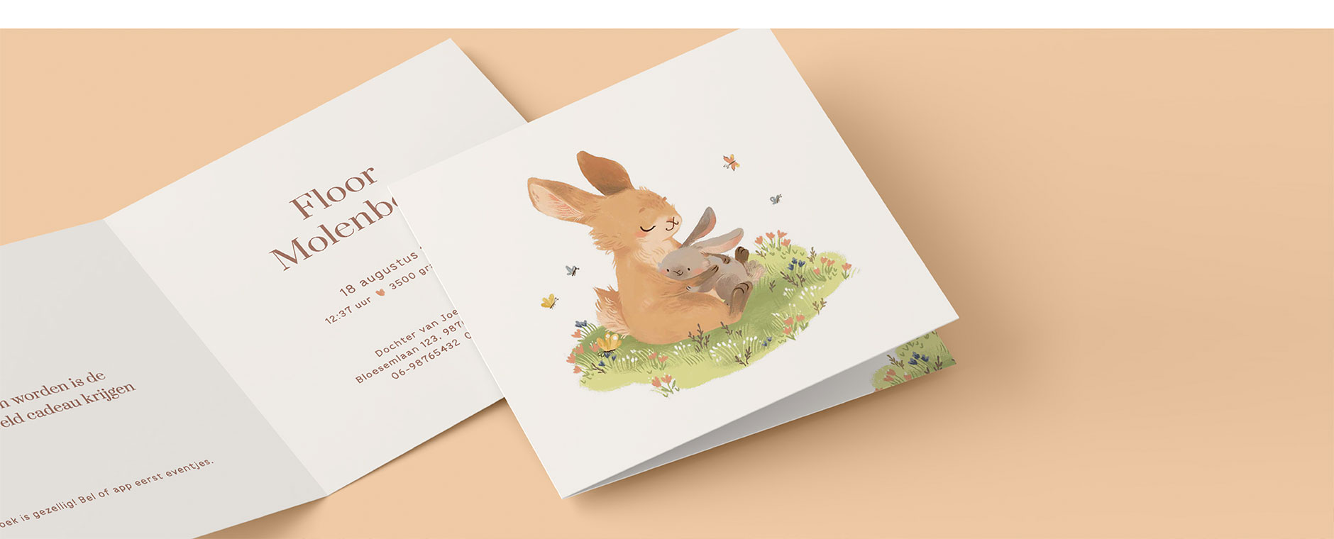 Studio Draak geboortekaartje 'Knuffelkontje'