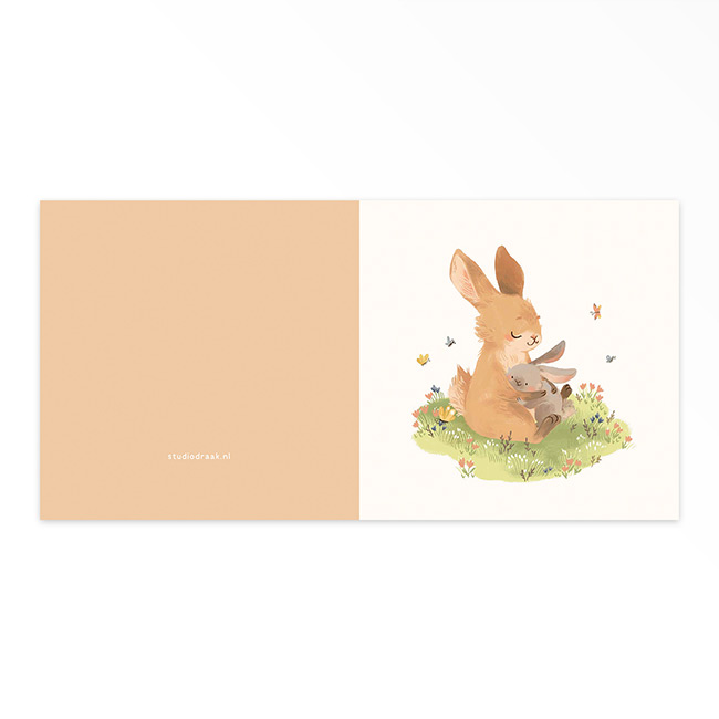 Gevouwen geboortekaartje van Studio Draak